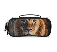 DWVSFJM Pu Leather Pencil Case Waterproof Portable Makeup Bag With Zipper A Lion Pencil Pouch For Office Supplies Makeup Bag