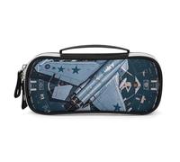 DWVSFJM Pu Leather Pencil Case Waterproof Portable Makeup Bag With Zipper Air Force Fighter Jet Pencil Pouch For Office Supplies Makeup Bag