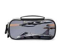 DWVSFJM Pu Leather Pencil Case Waterproof Portable Makeup Bag With Zipper Aircraft Fighter Jets Pencil Pouch For Office Supplies Makeup Bag