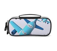 DWVSFJM Pu Leather Pencil Case Waterproof Portable Makeup Bag With Zipper Airplane Pencil Pouch For Office Supplies Makeup Bag