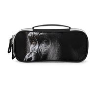 DWVSFJM Pu Leather Pencil Case Waterproof Portable Makeup Bag With Zipper An Adult Gorilla Pencil Pouch For Office Supplies Makeup Bag