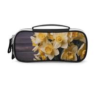 DWVSFJM Pu Leather Pencil Case Waterproof Portable Makeup Bag With Zipper Bouquet of Daffodils Pencil Pouch For Office Supplies Makeup Bag