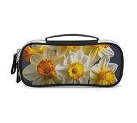DWVSFJM Pu Leather Pencil Case Waterproof Portable Makeup Bag With Zipper Bouquet of Daffodils Pencil Pouch For Office Supplies Makeup Bag