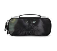 DWVSFJM Pu Leather Pencil Case Waterproof Portable Makeup Bag With Zipper Cat Lying on Blanket Pencil Pouch For Office Supplies Makeup Bag