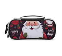 DWVSFJM Pu Leather Pencil Case Waterproof Portable Makeup Bag With Zipper Christmas Santa Claus Pencil Pouch For Office Supplies Makeup Bag