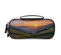 DWVSFJM Pu Leather Pencil Case Waterproof Portable Makeup Bag With Zipper Cloud Garden at Sunset Pencil Pouch For Office Supplies Makeup Bag