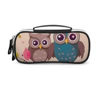 DWVSFJM Pu Leather Pencil Case Waterproof Portable Makeup Bag With Zipper Cute Owls Pencil Pouch For Office Supplies Makeup Bag