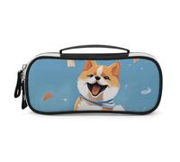 DWVSFJM Pu Leather Pencil Case Waterproof Portable Makeup Bag With Zipper Cute Shiba Inu Pencil Pouch For Office Supplies Makeup Bag