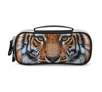 DWVSFJM Pu Leather Pencil Case Waterproof Portable Makeup Bag With Zipper Fierce Tiger Pencil Pouch For Office Supplies Makeup Bag