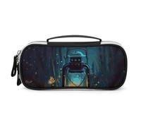 DWVSFJM Pu Leather Pencil Case Waterproof Portable Makeup Bag With Zipper Fireflies And Lantern Pencil Pouch For Office Supplies Makeup Bag
