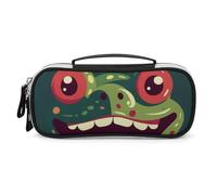 DWVSFJM Pu Leather Pencil Case Waterproof Portable Makeup Bag With Zipper Frog with Mouth Open Pencil Pouch For Office Supplies Makeup Bag