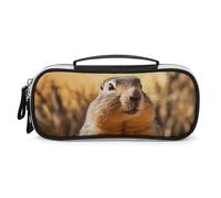 DWVSFJM Pu Leather Pencil Case Waterproof Portable Makeup Bag With Zipper Hand Drawn Groundhog Pencil Pouch For Office Supplies Makeup Bag