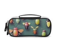 DWVSFJM Pu Leather Pencil Case Waterproof Portable Makeup Bag With Zipper Insect Atlas Pencil Pouch For Office Supplies Makeup Bag