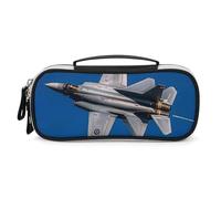 DWVSFJM Pu Leather Pencil Case Waterproof Portable Makeup Bag With Zipper Jet Fighter Pencil Pouch For Office Supplies Makeup Bag