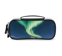 DWVSFJM Pu Leather Pencil Case Waterproof Portable Makeup Bag With Zipper Northern Lights Polar Bear Pencil Pouch For Office Supplies Makeup Bag