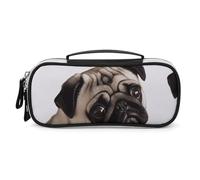 DWVSFJM Pu Leather Pencil Case Waterproof Portable Makeup Bag With Zipper Pug Dog Pencil Pouch For Office Supplies Makeup Bag