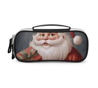 DWVSFJM Pu Leather Pencil Case Waterproof Portable Makeup Bag With Zipper Santa Claus with Box Pencil Pouch For Office Supplies Makeup Bag