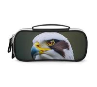 DWVSFJM Pu Leather Pencil Case Waterproof Portable Makeup Bag With Zipper Spear Falcon, White Eagle Pencil Pouch For Office Supplies Makeup Bag