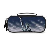 DWVSFJM Pu Leather Pencil Case Waterproof Portable Makeup Bag With Zipper Statue of Liberty Pencil Pouch For Office Supplies Makeup Bag
