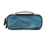 DWVSFJM Pu Leather Pencil Case Waterproof Portable Makeup Bag With Zipper The Deep Blue Sea Pencil Pouch For Office Supplies Makeup Bag