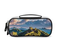 DWVSFJM Pu Leather Pencil Case Waterproof Portable Makeup Bag With Zipper The Great Wall of China Pencil Pouch For Office Supplies Makeup Bag