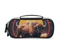 DWVSFJM Pu Leather Pencil Case Waterproof Portable Makeup Bag With Zipper Wild American Bison Mountains Pencil Pouch For Office Supplies Makeup Bag