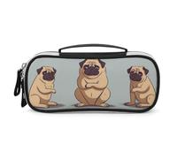 DWVSFJM Pu Leather Pencil Case Waterproof Portable Makeup Bag With Zipper Yoga Pug Pencil Pouch For Office Supplies Makeup Bag