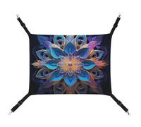 DWVSFJM Rectangle Mandala Cat Hanging Hammock Adjustable Resting Sleepy Cat Window Pad Pets Hammock Soft Bed for Cats Rabbits Or Other Small Animals