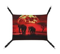 DWVSFJM Red Full Moon Elephants Cat Hanging Hammock Adjustable Resting Sleepy Cat Window Pad Pets Hammock Soft Bed for Cats Rabbits Or Other Small Animals