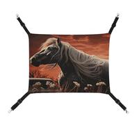 DWVSFJM Romantic Mustang Cat Hanging Hammock Adjustable Resting Sleepy Cat Window Pad Pets Hammock Soft Bed for Cats Rabbits Or Other Small Animals