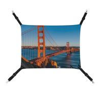 DWVSFJM San Francisco Bay Bridge Cat Hammock Pet Cage Hammock Soft Pet Hanging Bed with Adjustable Straps and Metal Hooks Pattern Warm Hanging Pet Mats for Cats Small Dogs Rabbits