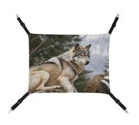 DWVSFJM Snow Mountain Wild Wolf Cat Hanging Hammock Adjustable Resting Sleepy Cat Window Pad Pets Hammock Soft Bed for Cats Rabbits Or Other Small Animals