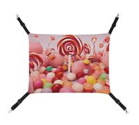 DWVSFJM Sweet Candy Cat Hanging Hammock Adjustable Resting Sleepy Cat Window Pad Pets Hammock Soft Bed for Cats Rabbits Or Other Small Animals