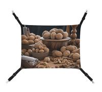 DWVSFJM Walnut Nuts Cat Hanging Hammock Adjustable Resting Sleepy Cat Window Pad Pets Hammock Soft Bed for Cats Rabbits Or Other Small Animals