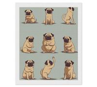 DWVSFJM Yoga Pug Diamond Painting Kits 16"x20", Diamond Painting Kits for Beginners, Round Drill Dots Paintings,Diamond Art Kits Home Wall Decor