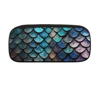 DWVTFSM 3D Magical Dragon Scales Pattern Large Pencil Bag Waterproof Cute Pen Case Travel Cosmetic Leather Makeup Bag Organizer Pen Holder for Men Women