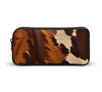 DWVTFSM Abstract Cow Skin Pencil Case Pen Bag Large Capacity Cute Pencil Pouch Makeup Cosmetic Bag for Women Men