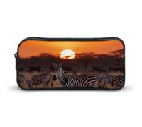 DWVTFSM Africa Sunset Zebra Pencil Case Pen Bag Large Capacity Cute Pencil Pouch Makeup Cosmetic Bag for Women Men