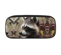 DWVTFSM Animals on Tree Large Pencil Bag Waterproof Cute Pen Case Travel Cosmetic Leather Makeup Bag Organizer Pen Holder for Men Women