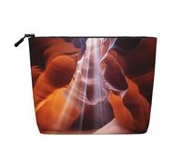 Dwvtfsm Antelope Canyon Makeup Bag For Women, Waterproof Linen Travel Cosmetic Organizer Lightweight Zipper Travel Toiletry Bag Organizer Makeup Brushes Storage Bag