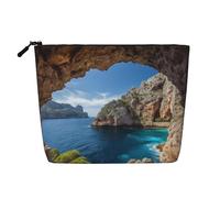 Dwvtfsm Arch In Mallorca Spain Makeup Bag For Women, Waterproof Linen Travel Cosmetic Organizer Lightweight Zipper Travel Toiletry Bag Organizer Makeup Brushes Storage Bag