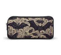 DWVTFSM Bat Pattern Pencil Case Pen Bag Large Capacity Cute Pencil Pouch Makeup Cosmetic Bag for Women Men