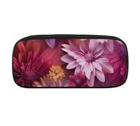 DWVTFSM Beautiful Flowers Large Pencil Bag Waterproof Cute Pen Case Travel Cosmetic Leather Makeup Bag Organizer Pen Holder for Men Women