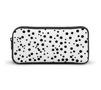 DWVTFSM Black And White Polka Dot Pencil Case Pen Bag Large Capacity Cute Pencil Pouch Makeup Cosmetic Bag for Women Men