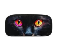 DWVTFSM Black Cat Eyes Large Pencil Bag Waterproof Cute Pen Case Travel Cosmetic Leather Makeup Bag Organizer Pen Holder for Men Women