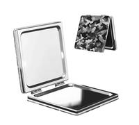 DWVTFSM Black Grey White Camo Compact Mirror Small Travel Makeup Mirror 2X 1x Magnification Portable Folding Mirror Lightweight Metal Cosmetic Pocket Mirror for Women Gifts