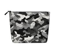 Dwvtfsm Black Grey White Camo Makeup Bag For Women, Waterproof Linen Travel Cosmetic Organizer Lightweight Zipper Travel Toiletry Bag Organizer Makeup Brushes Storage Bag