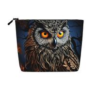 Dwvtfsm Black Owl Makeup Bag For Women, Waterproof Linen Travel Cosmetic Organizer Lightweight Zipper Travel Toiletry Bag Organizer Makeup Brushes Storage Bag