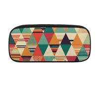 DWVTFSM Bright Colors And Stripes Large Pencil Bag Waterproof Cute Pen Case Travel Cosmetic Leather Makeup Bag Organizer Pen Holder for Men Women