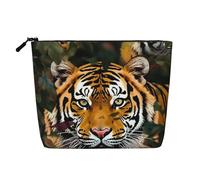 Dwvtfsm Camouflage Tiger Makeup Bag For Women, Waterproof Linen Travel Cosmetic Organizer Lightweight Zipper Travel Toiletry Bag Organizer Makeup Brushes Storage Bag